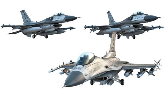 Fighter Jets Showcasing Aerial Skills in Clear Sky Generative AI