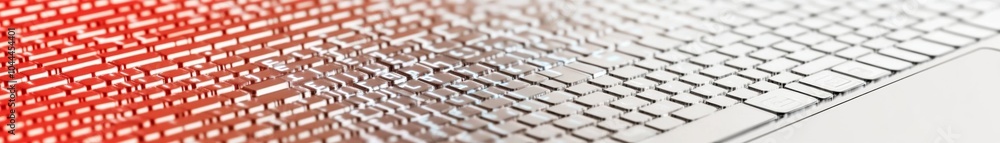 Aufkleber Futuristic Technology Concept Code Reflections on Laptop Keyboard with Copy Space