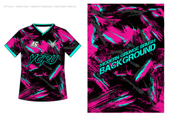 Sublimation jersey design brush vector modern grunge background camouflage paint splash splatter striking stripes © MuhammadSaifullah