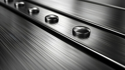 Metallic Stripes with Round Buttons 3D Illustration
