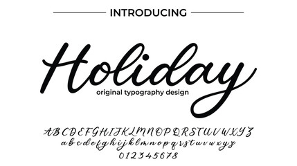 Holiday Font Stylish brush painted an uppercase vector letters, alphabet, typeface