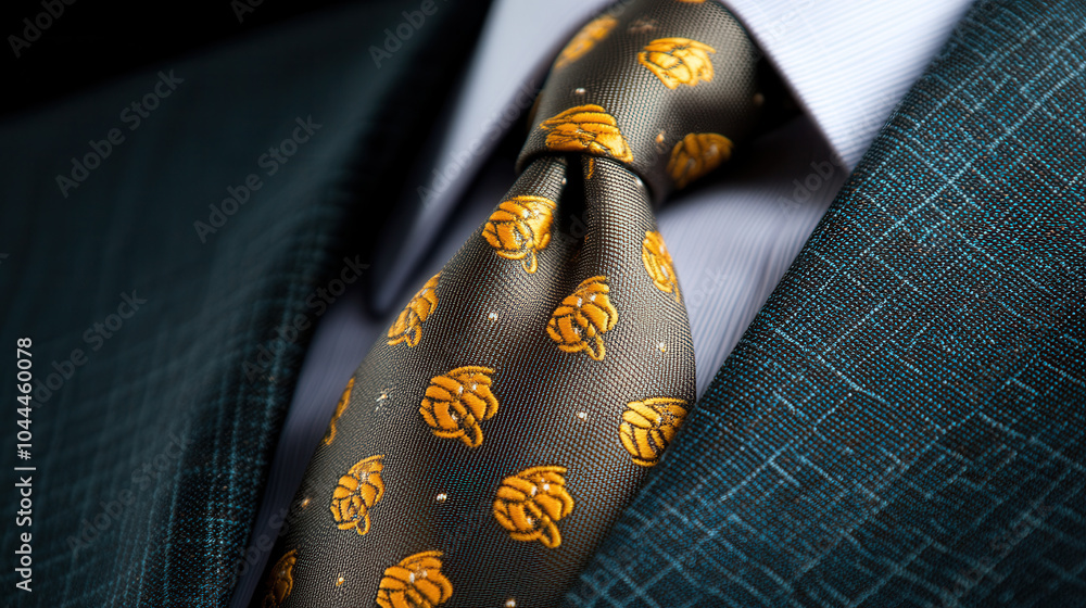 Poster elegant tie featuring subtle gold patterns, perfect for formal occasions. intricate design adds touc