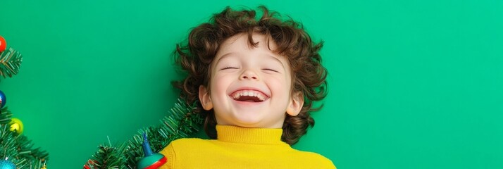 Joyful Child Decorating Christmas Tree Celebrating Inclusivity and Holiday Cheer