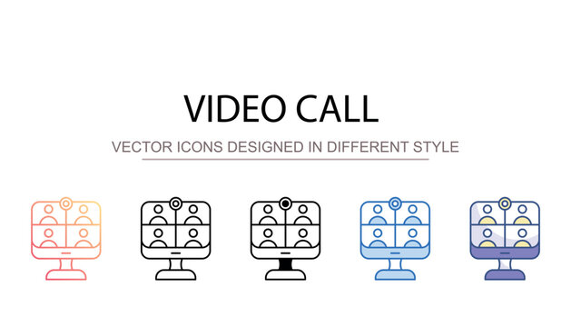 Video Call icon design with white background stock illustration