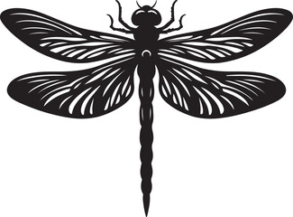 Fototapeta premium Dragonfly icon. Black dragonfly sign. Flat design. Silhouette icon. Vector illustration