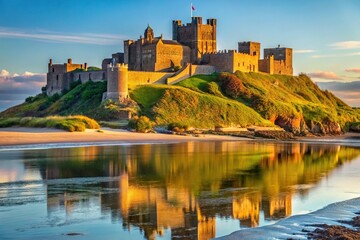 royal castle on the Northumberland coastline