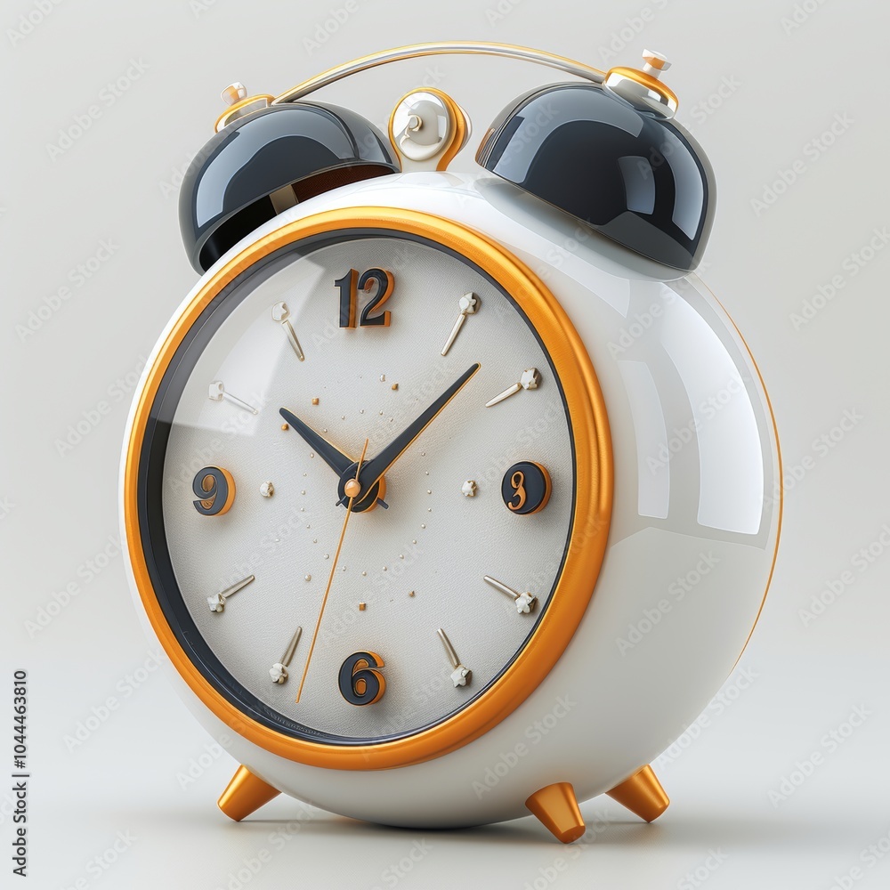 Poster realistic 3d alarm clock icon for stock use