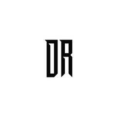 DR monogram logo design letter text name symbol monochrome logotype alphabet character simple logo