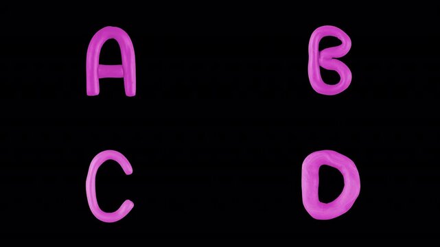 Plasticine Animated Typeface is a lively motion graphics pack featuring a colorful, hand-drawn alphabet made from realistic clay. 4K Resolution and alpha channel
