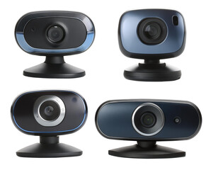 collection of rectangle or square shape webcam isolated on white background