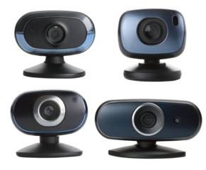 collection of rectangle or square shape webcam isolated on white background