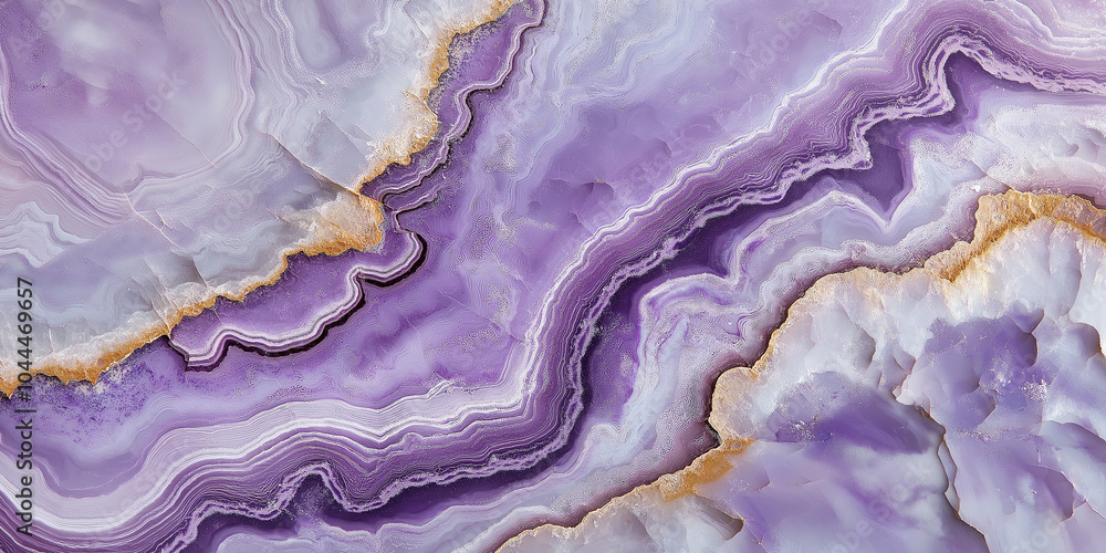 Poster lavender and white agate stone surface with intricate patterns and textures, showcasing beautiful pu
