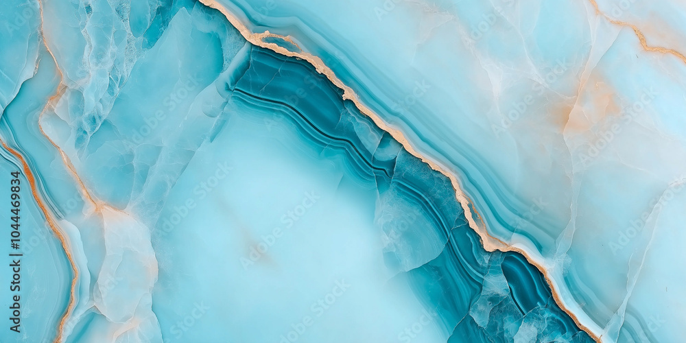 Aufkleber stunning blue marble surface texture featuring smooth, flowing patterns and elegant golden veins. th