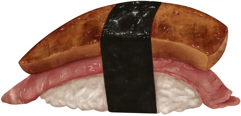 sushi of beef with rice