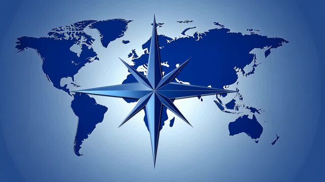 A compass points towards the world map, symbolizing the importance of exploration and travel