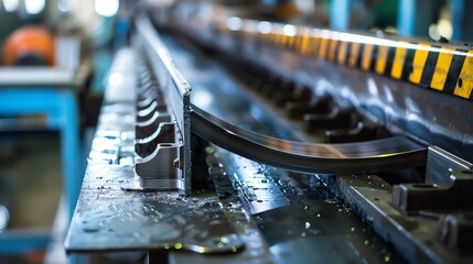 A bending machine bending a metal bar with complex curves