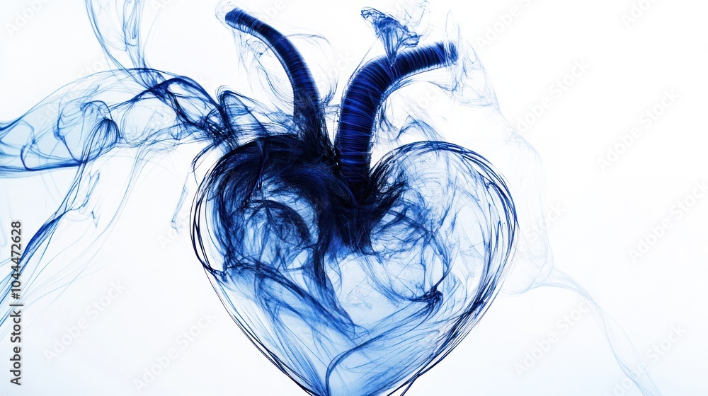 Poster a captivating design of a quantum heart, incorporating elements of science and art with a network of