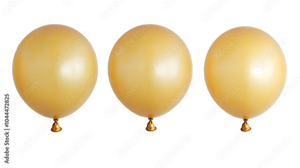Poster elegant gold balloons floating against a transparent backdrop generative ai