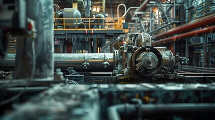 Fototapeta premium A bending machine in a hightech industrial setting