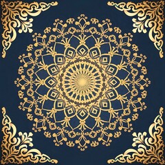 Luxury ornamental mandala design background in gold color