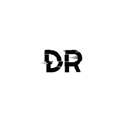 Fototapeta premium DR monogram logo design letter text name symbol monochrome logotype alphabet character simple logo