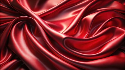 Obraz premium Curved, shiny, silk sheet in rich red color , luxury, smooth, fabric, vibrant, glossy, elegant, texture, abstract, background