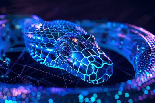 Glowing Digital Snake