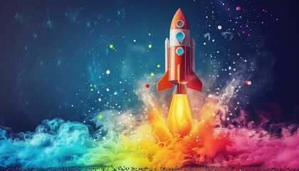 Colorful Rocket Launch Chalkboard Drawing, Discovery, Exploration, Innovation, Creativity, Imagination, Space, Science, Art, Education, Inspiration, Design, Ideas, Dreams, Future, Technology