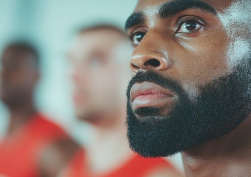 Intense Focus Diverse Basketball Players Training in Urban Gym