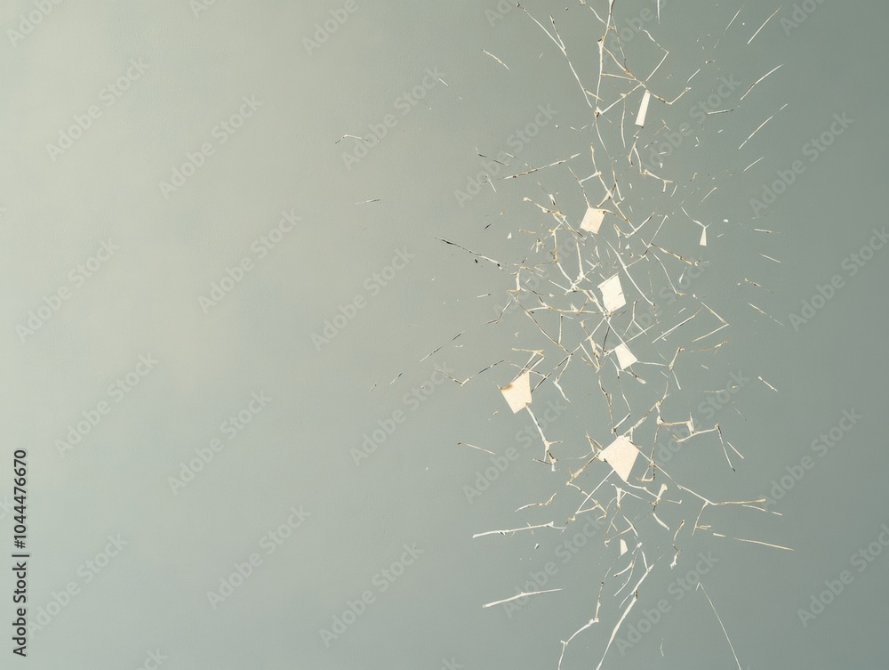 Poster abstract technology fragmentation on minimalist background