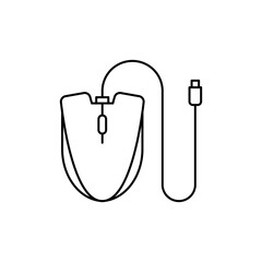 Gaming Mouse Icon with USB cable
