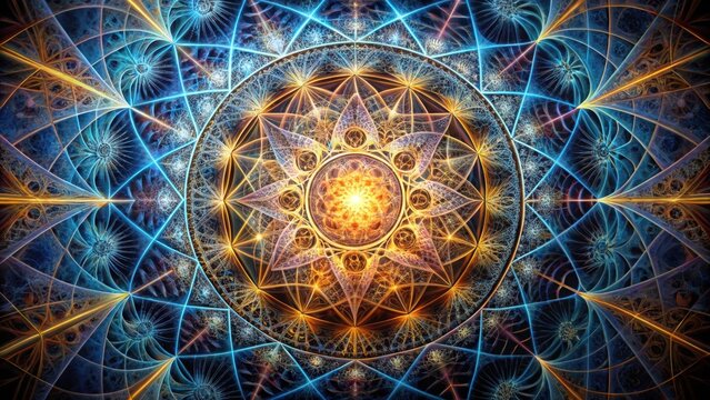 Intricate sacred geometry structure with intricate patterns and designs, sacred, geometry, structure, decorative