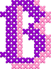 Embroidery Cross Stitch Letter Alphabet Vector Element B