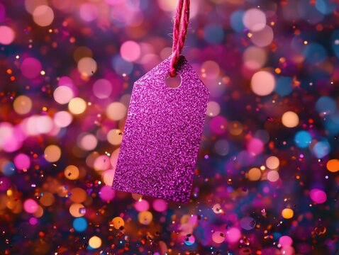 Purple tag on string