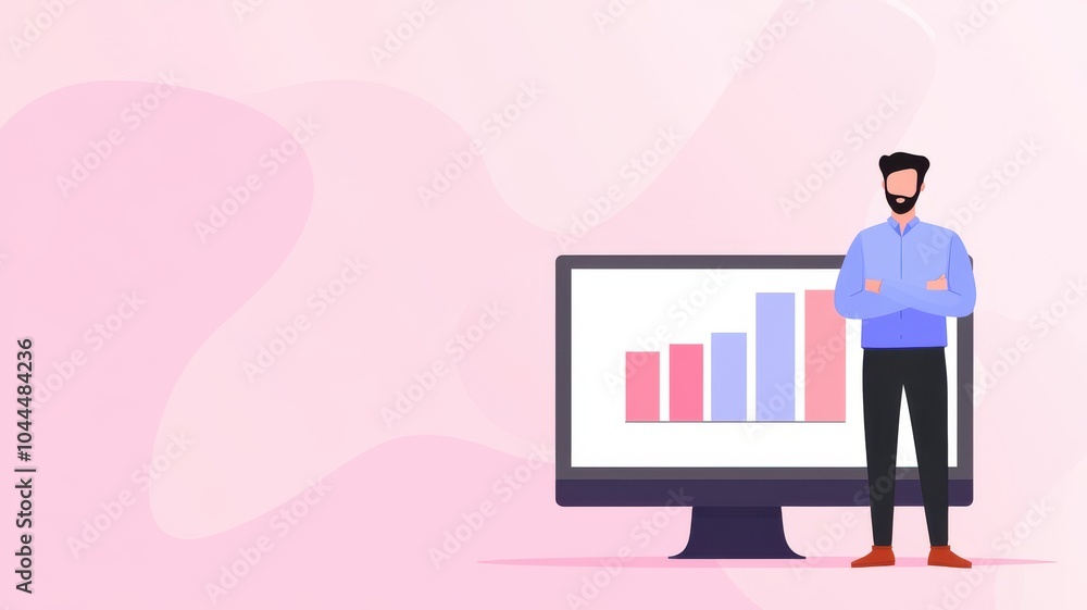 Poster data visualization ai results on large screen