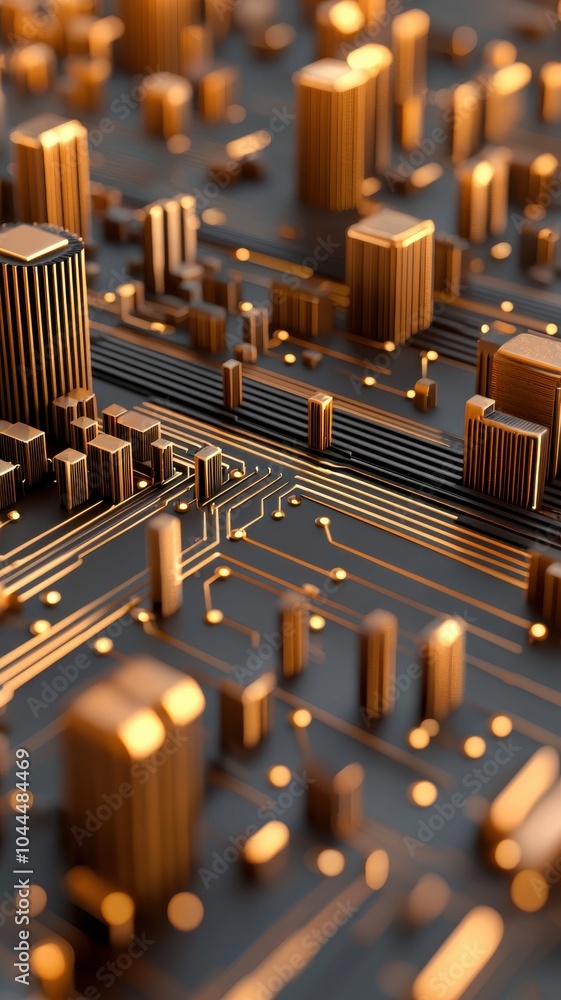 Poster machine learning concepts overlaid on cityscape background