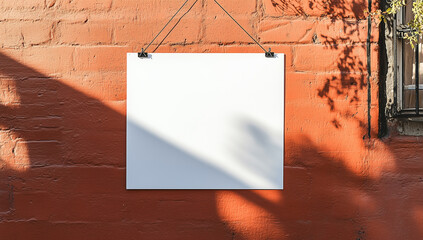 blank billboard on brick wall