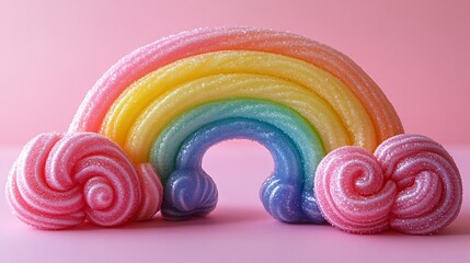 Colorful lollipop on pink background