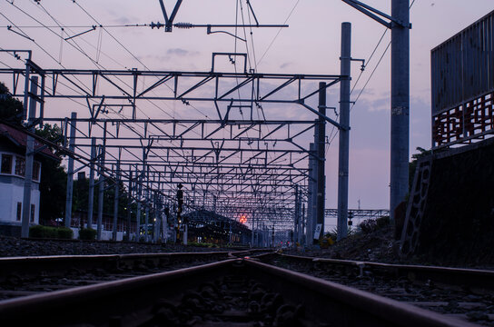 railway station at night