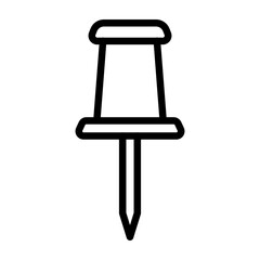 Push Pin Vector Line Icon Design