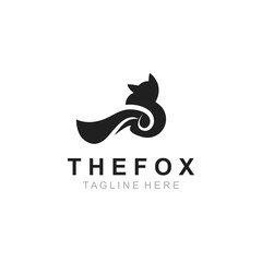 Wild Fox animal Logo Design, Emblem minimal foxes, abstract orange fox Concept