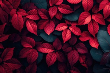 Fototapeta premium Close up of red leaves