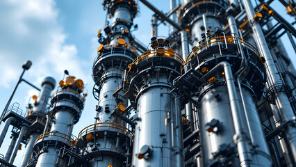 Fototapeta premium Industrial Export Facility with Steel Structures