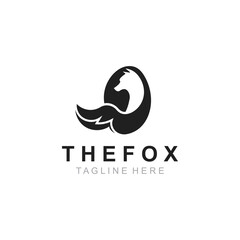 Wild Fox animal Logo Design, Emblem minimal foxes, abstract orange fox Concept