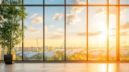 Fototapeta premium Bright Modern Office with Large Windows