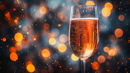 A wine glass filled with wine is placed on a table with a blurry background. The wine is in the glass and it is half full. The scene has a relaxed and casual atmosphere