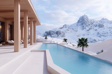 Indulge in a Luxurious Spa Experience at a Mountaintop Ski Resort, Where Heated Pools Offer Unparalleled Views of Snow-Capped Peaks and the Pristine Landscape Below Relax and Rejuvenate in a Serene