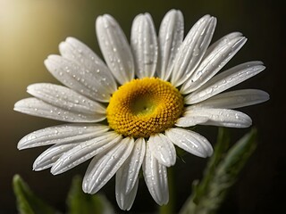 Obraz premium The beauty of yellow and white daisy flowers photographed from close range using a camera in a flower garden