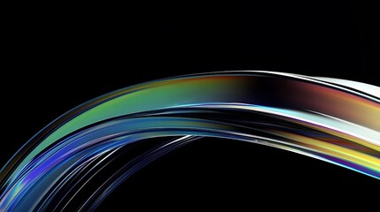 Abstract glass shape on black background, 3d render
