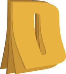 Flip Paper Letter Alphabet Vector Element D